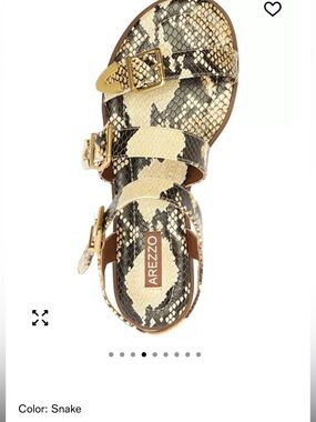 Arezzo snake print  Strappy Tan Footbed Sandals 6.5 B